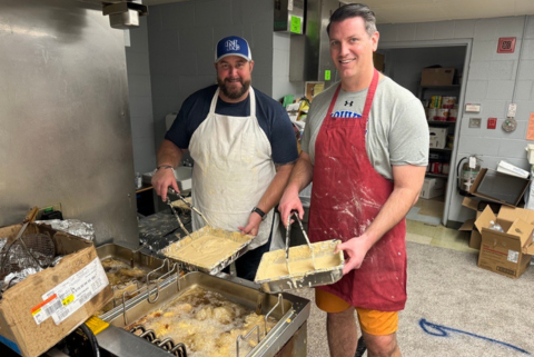 John volunteering at the fish fry