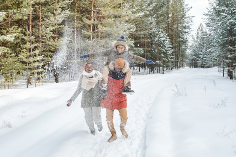 Family in the snow